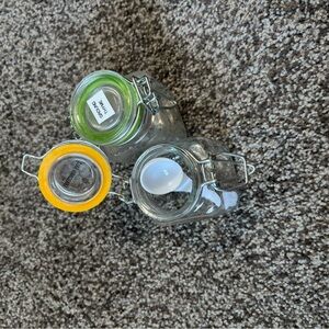 Glass Jars with Colorful Lids
